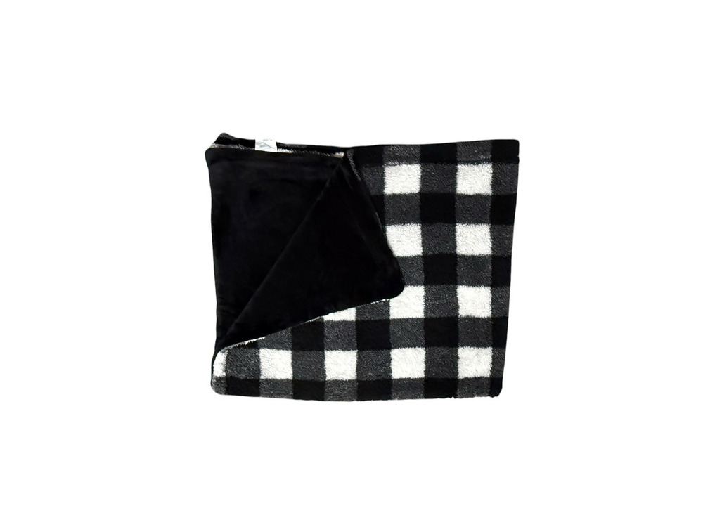 Northeast Reversible Throw Blanket Black White Plaid Super Soft Accent Quilt